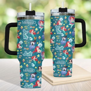 The Little Mermaid Tumbler 40 Oz, Ariel Princess Coffee Tumbler, Disney Tumbler Cup, Ariel Mermaid Insulated Tumbler, Disney Ariel Gift