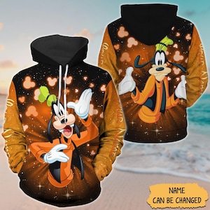 Sudadera con capucha personalizada con corazones de perro Goofy, camiseta de Disney Mouse, sudadera Goofy, sudadera con capucha con cremallera de dibujos animados de películas, camiseta de Disney World, regalos de Magic Kingdom