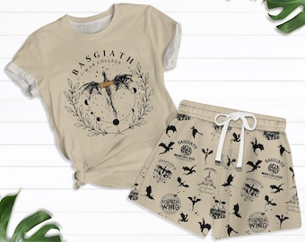 Fourth Wing T-Shirt And Shorts, Basgiath War College Shirt, Dragon Rider, Violet Sorrengail, Xaden Riorson, Riders Quadrant,Reader Gift