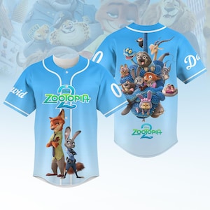 Custom Disney Zootopia Baseball Jersey, Zootopia Characters Baseball Shirt, Judy Hopps Nick Wilde Gary De'Snake Shirt, Disneyland Gift