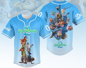 Custom Disney Zootopia Baseball Jersey, Zootopia Characters Baseball Shirt, Judy Hopps Nick Wilde Gary De'Snake Shirt, Disneyland Gift