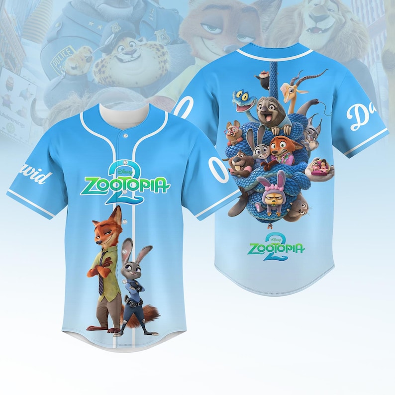 Custom Disney Zootopia Baseball Jersey, Zootopia Characters Baseball Shirt, Judy Hopps Nick Wilde Gary De'Snake Shirt, Disneyland Gift