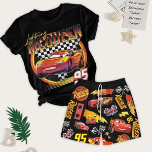 Lightning Mcqueen T-Shirt And Shorts, 95 Lightning Mcqueen Shirt, Radiator Springs Tee, Rusteze Cars Shirt, WDW Family Vacation Shirt