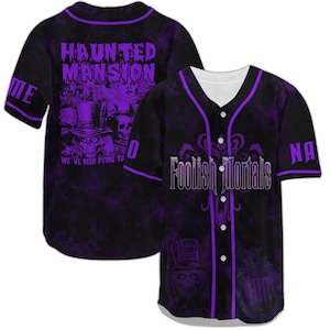 Personalisierte The Haunted Mansion Baseball Jersey, Dummkopf Sterblich Jersey, Disney Halloween Shirt, Disneyland Hitchhiking Ghosts Shirt