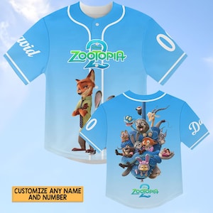 Custom Disney Zootopia Baseball Jersey, Zootopia Characters Baseball Shirt, Judy Hopps Nick Wilde Gary De'Snake Shirt, Disneyland Gift