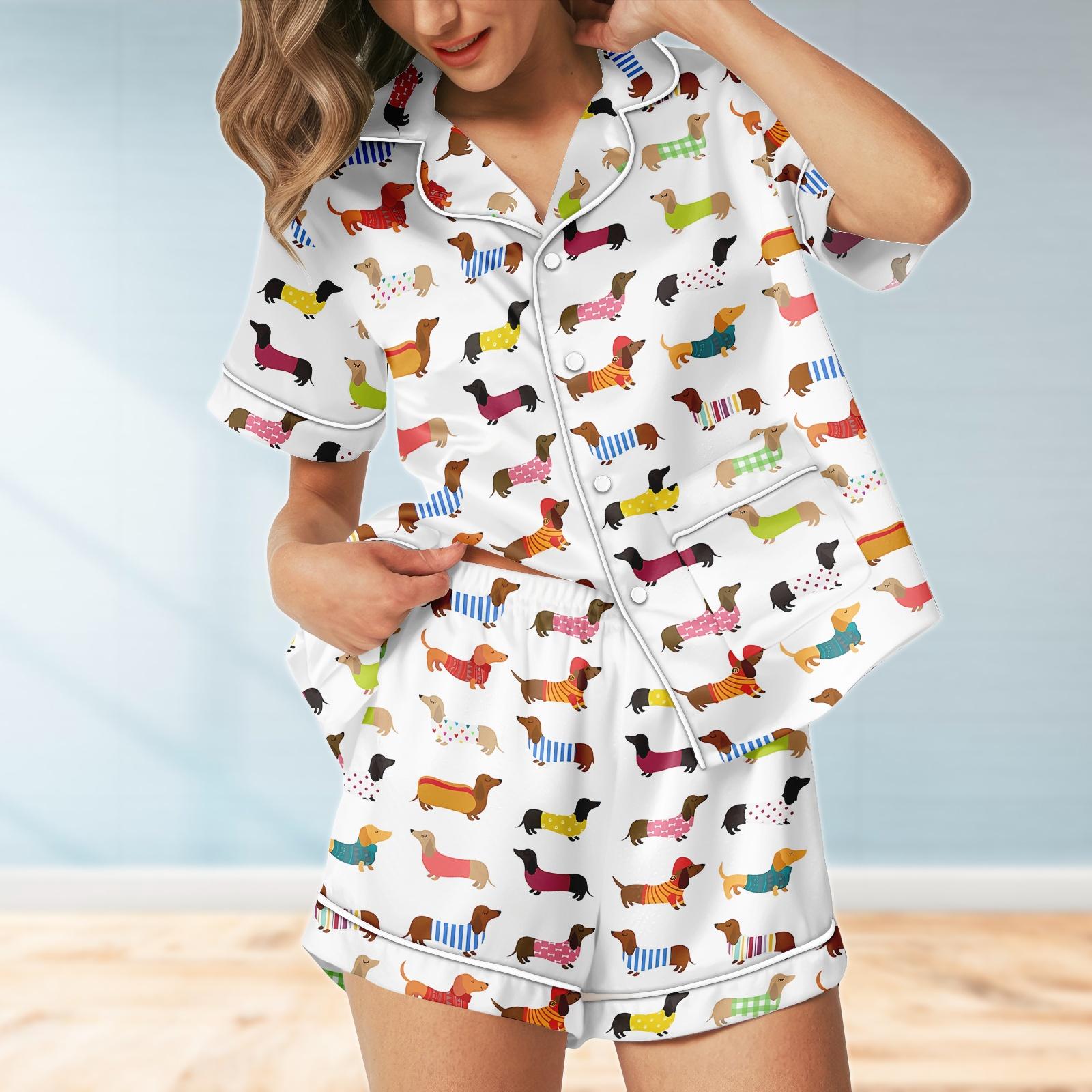 Discover Dachshund Dog Pajamas Set, Sausage Dog Women Pajamas, Wiener Dog Matching Family Pajamas, Dog Love Sleepwear, Bridesmaid Gifts
