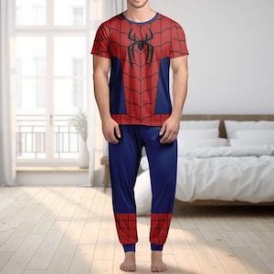 Retro 90s Spider Man Homage T-Shirt And Pants, Spider Man Tee, Spiderman Comic Pajamas Set, Marvel Avengers Spiderman Cosplay Costume