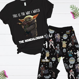 Disney Star Wars This Is The Way I Watch The Mandalorian T-Shirt And Pants, Mandalorian Shirt, Baby Yoda Shirt, Grogu Star Wars Shirts