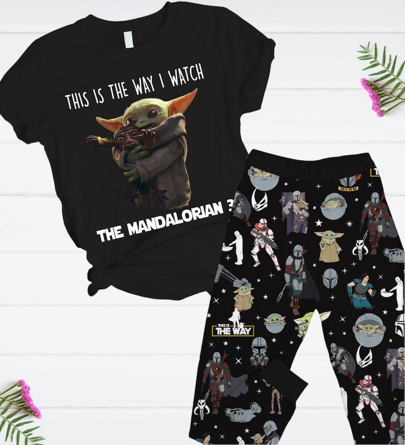 Disney Star Wars This Is The Way I Watch The Mandalorian T-Shirt And Pants, Mandalorian Shirt, Baby Yoda Shirt, Grogu Star Wars Shirts