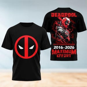 Disney Marvel Deadpool 2016 2026 Maximum Effort Shirt, Deadpool und Wolverine Sweatshirt, Superheld Beste Freunde Geschenk, Antiheld Hoodie
