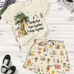 T-shirt en korte broek Winnie de Poeh, shirt Pooh and Friends, T-shirt Pooh Bear Tigger Iejoor Knorretje, tekenfilmcadeau, pyjamaset Magic Kingdom