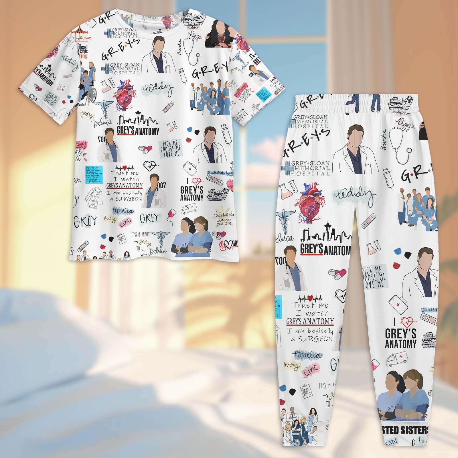 Pajamas Pijama Anatomia De Grey Roupa Cirúrgica Grey's Anatomy