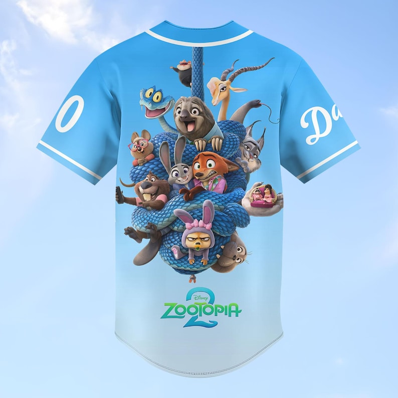Custom Disney Zootopia Baseball Jersey, Zootopia Characters Baseball Shirt, Judy Hopps Nick Wilde Gary De'Snake Shirt, Disneyland Gift