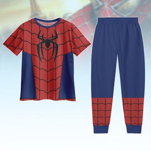 Retro 90s Spider Man Homage T-Shirt And Pants, Spider Man Tee, Spiderman Comic Pajamas Set, Marvel Avengers Spiderman Cosplay Costume