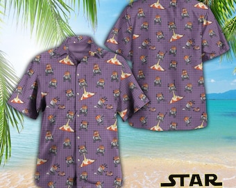 Star Wars Hawaiian Shirt, Tropical Beach Button Up Shirt, Galactic Summer Beach Outfit, Vacation Aloha Shirt, Gift for Star Wars Fans