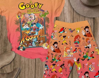 A Goofy Movie 30Th Anniversary T-Shirt And Pants, Disney Pajamas Set, Max Roxanne Powerline Stand Out Shirt, Magic Kingdom Family Trip