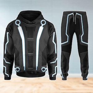 Tron Sam Flynn-kostuum hoodie, joggingbroek, Disney Tron-sweater, shirt filmcosplay, Magic Kingdom, Halloween-kostuum, Disney World-T-shirt