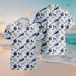 Disney Mickey Mouse Minnie Cruise Button Shirt, Mickey Mouse Pirates Hawaiian Shirt, Disneyland Beach Shirt, Disney World Summer Shirt