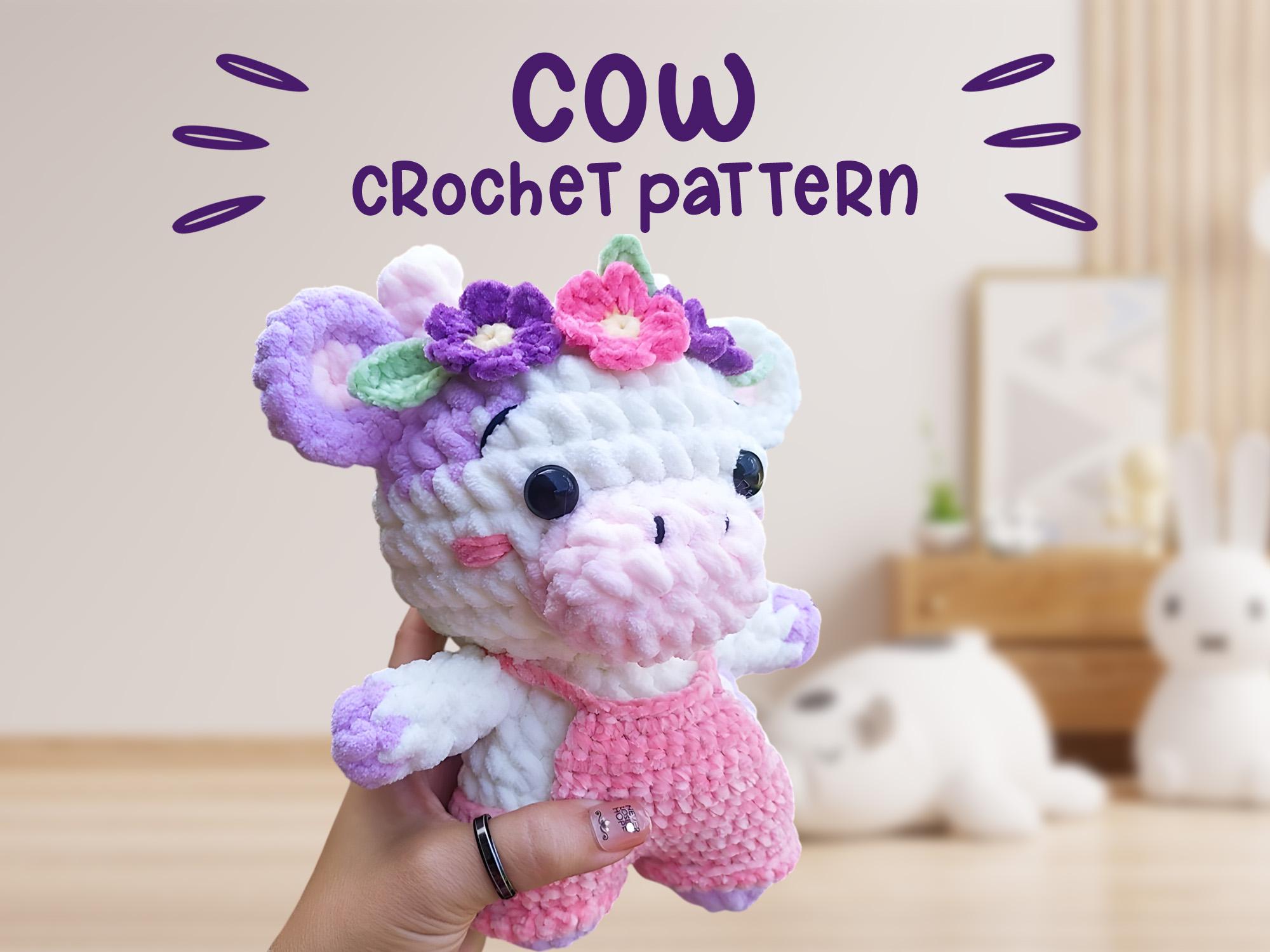 23 Adorable Cow Plush Crochet Patterns for Farmhouse Decor, Gifts, and Cozy Displays 9 Little Flower Cow Plushies