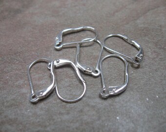 Silver plate changeable lever back earwires 10 pair 18mm