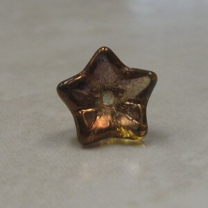 Czech glass flower bead 5 petal 9x6 copper brown image 2