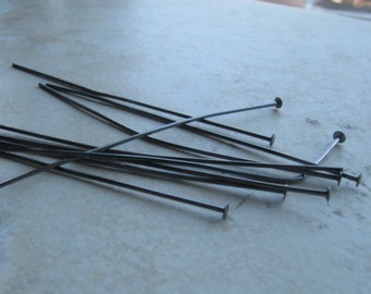 50 Gunmetal finished brass headpins 20 gauge