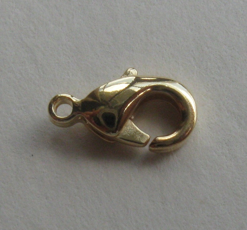 20 Gold plated brass 10mm lobster clasps image 2