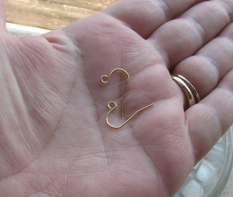 15 Pair 22 gauge gold plated brass simple loop earwires 18mm image 4