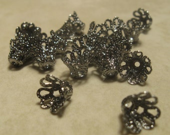 50 Gunmetal 7mm filagree highhat perles