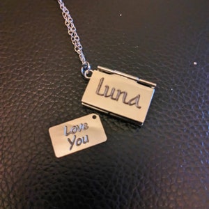 Personalized envelope Locket necklace