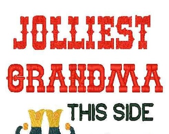 Jolliest Grandma Embroidery designs Embroidery design in two sizes