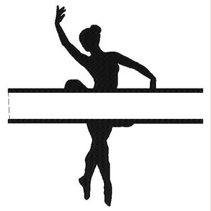 Split ballerina embroidery design - just add your own name