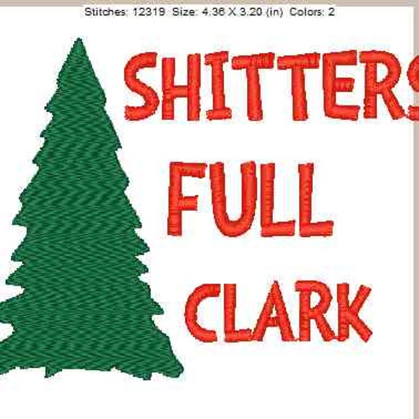 Shitters full Clark 4 x 2 Toilet paper embroidery design - digital download
