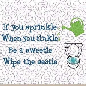 If You Sprinkle Embroidery Design for toilet paper wrapping