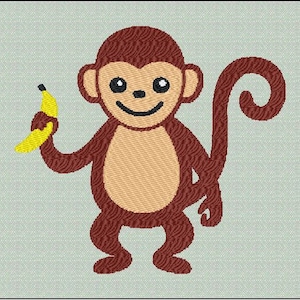 Cute Little Monkey Embroidery Design for bibs, onsies, bedding and other baby items
