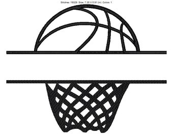 Basketball Embroidery Design in two sizes  Instant download