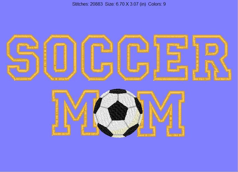 Soccer Mom Digital Embroidery Design Instant download available image 3