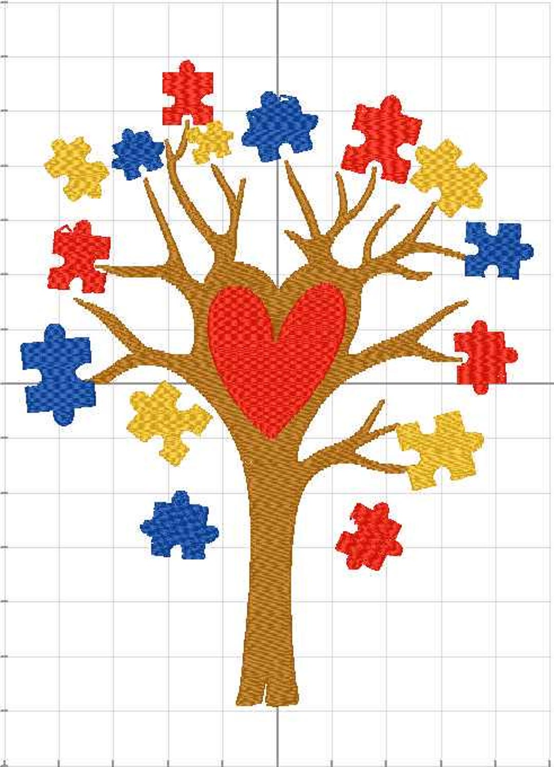 Autism Tree Embroidery Design - Instant Download - Etsy