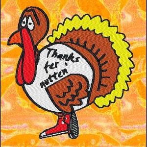 Turkey Embroidery Design for Thanksgiving