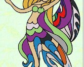 Beautiful Mermaid Embroidery Design Spring Green Launch