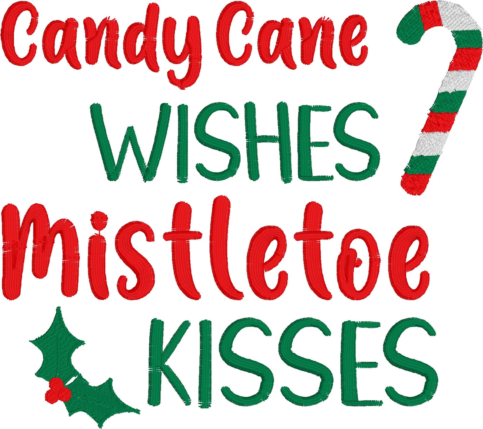 Candy Cane Wishes Mistletoe Kisses Etsy