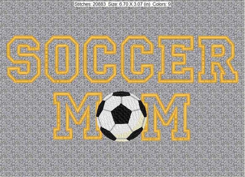 Soccer Mom Digital Embroidery Design Instant download available image 2