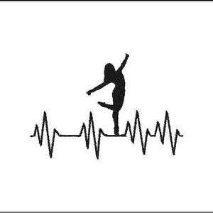 Dance is in my heart EKG embroidery design