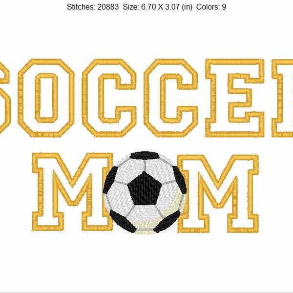 Soccer Mom Digital Embroidery Design  Instant download available