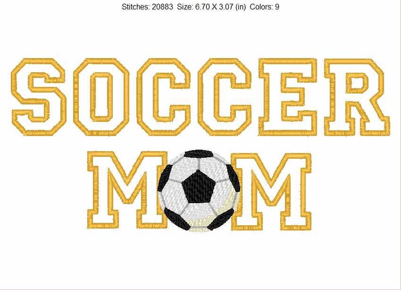 Soccer Mom Digital Embroidery Design Instant download available image 1