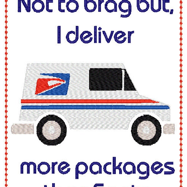 Mail Carrier Gift card holder - I deliver more packages than Santa Mail man  driver gift card holder - embroidery instant download