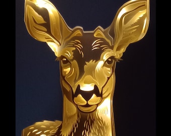 Animal doe Lightbox DIY patrón de corte SVG PNG PDF