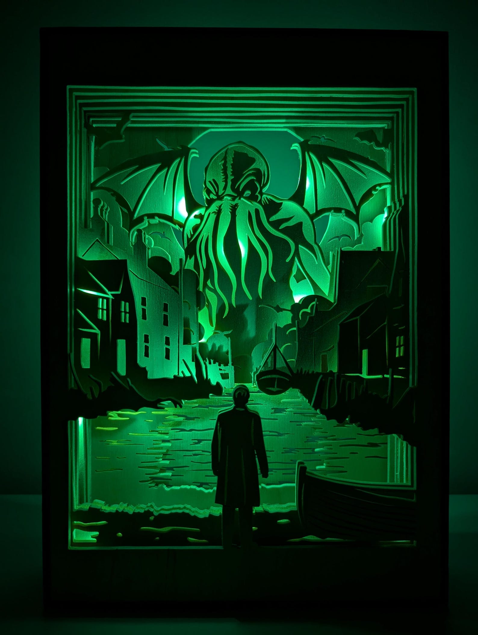 Cthulhu Papercut Lightbox File Lightbox Template Lightbox Svg Png Pdf ...