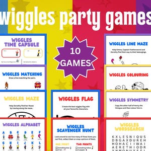 Kids Wiggles Game Pack, Printable Party Games, Wiggles Party, Party Pack, Wiggles Printables, Party Prints, Wiggles Games