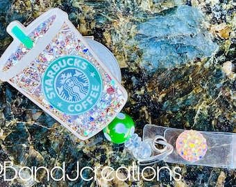 Inspired Iced Coffee Glitter Doctor Tech Nurse Teacher Badge Reel